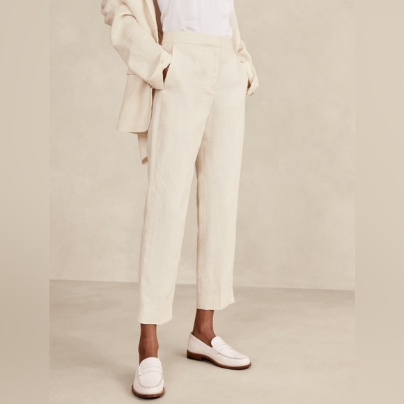 NWOT! Banana Republic Savanna Breeze Yellow Lina Slim Linen Pant - Size 16🤎 - Picture 5 of 5